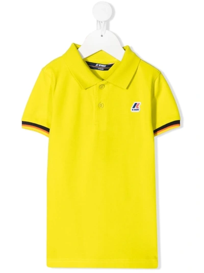 K-way Vincent Contrast Stretch Polo In Yellow