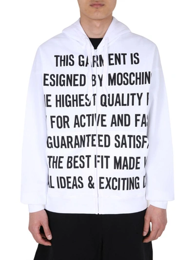 Moschino Sweatshirt With Zip In White