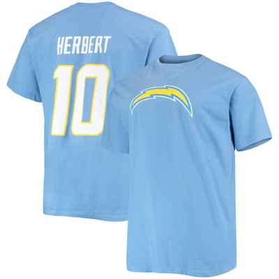Fanatics Branded Justin Herbert Powder Blue Los Angeles Chargers Big & Tall Player Name & Number T-s