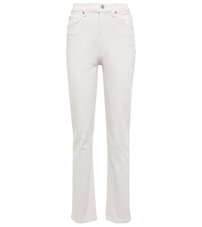 Re/done 70s High-rise Straight-leg Jeans In Vintage White
