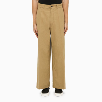 Incotex Red X Facetasm Wide Leg Trousers In Camel Colour In Brown