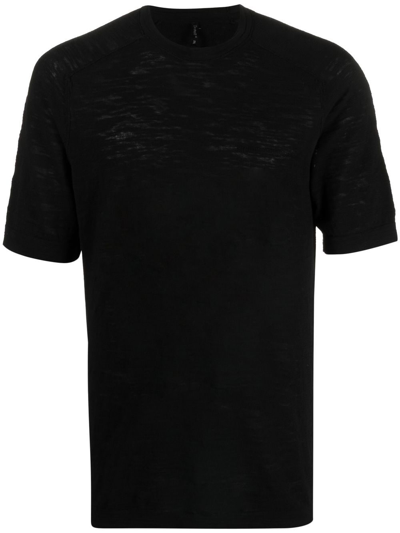 Transit Distressed-effect Crewneck T-shirt In Black