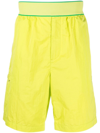 Bottega Veneta Contrasting-trim Detail Shorts In Green