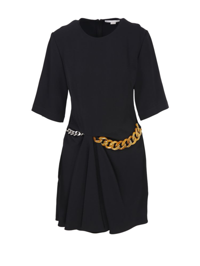 Stella Mccartney Falabella Chain-embellished Minidress In Black