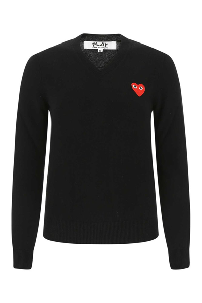 Comme Des Garçons Play Heart Logo Patch V In Black