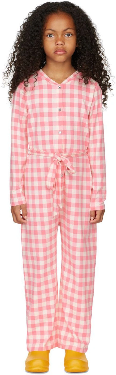 Mini Rodini Kids Pink Gingham Check Jumpsuit