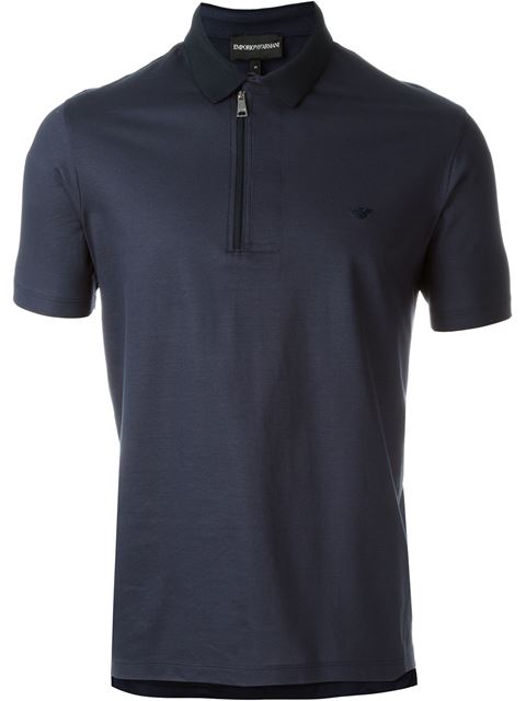 Emporio Armani Zip Detail Polo Shirt | ModeSens