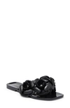 Jeffrey Campbell Fleuris Jelly Flip Flop In Black Shiny