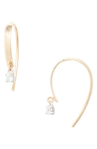 Lana Jewelry Mini Diamond Drop Hoop Earrings In Yellow