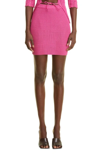 A. Roege Hove Emma Rib Cotton Blend Miniskirt In Pink
