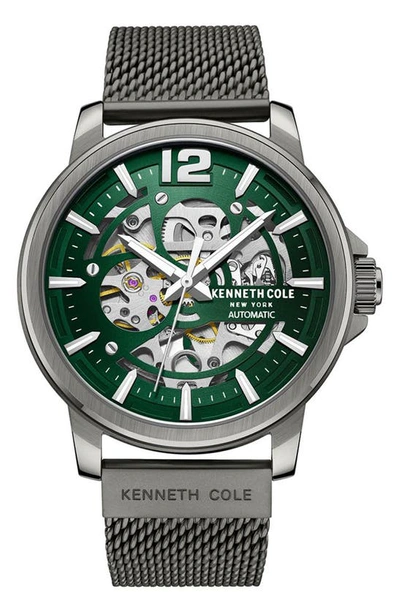 Kenneth Cole Automatic Mesh Strap Watch, 44mm In Gun