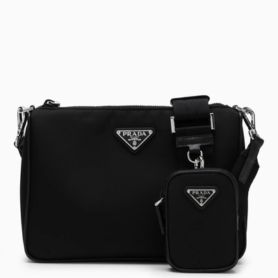 Prada Black Cross-body Bag In Re-nylon And Saffiano Leather