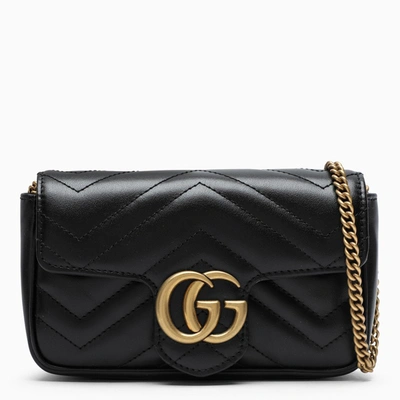 Gucci Black Gg Marmont Super Mini Bag