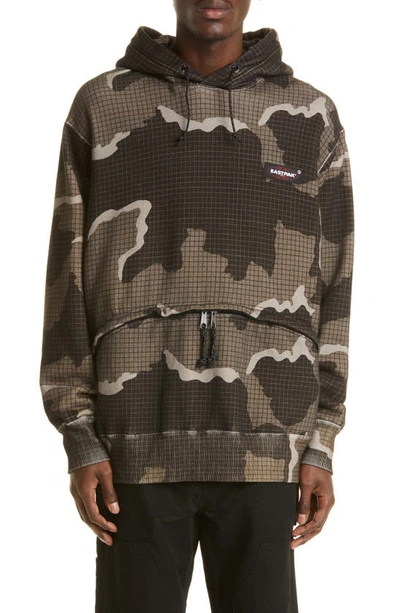 Undercover X Eastpak Camouflage-print Hoodie In Gray