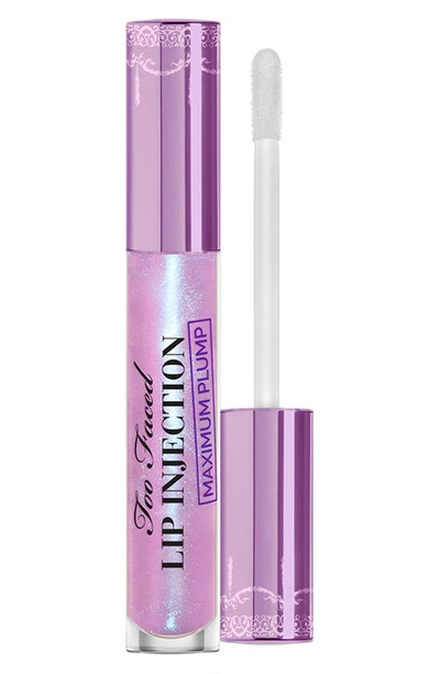 Too Faced Lip Injection Maximum Plump Extra Strength Hydrating Lip Plumper Blueberry Buzz 0.14 oz / 4.14 ml In Cotton Candy Kisses