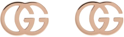 Gucci Gg Running 18ct Rose-gold Stud Earrings In Pink
