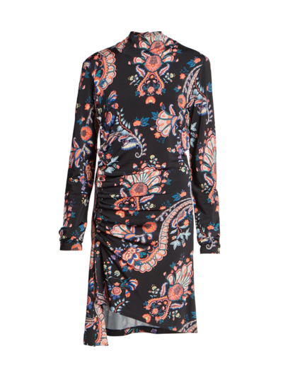 Rabanne Floral Draped Dress In Multicolor