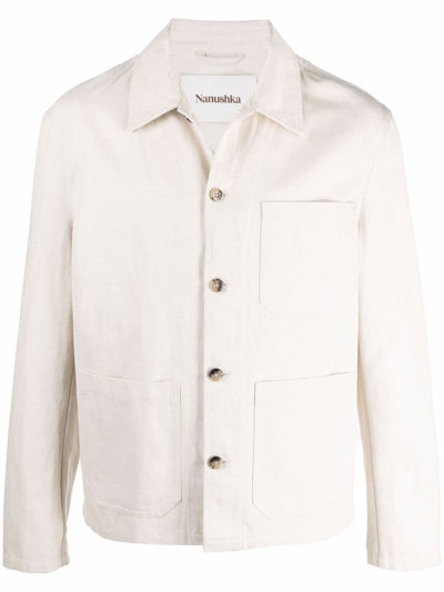 Nanushka Button-front Jacket In Nude