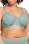 Glamorise Plus Size Full Figure Wonderwire Lace Comfort Bra In Jade