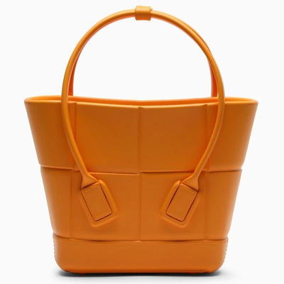 Bottega Veneta Tangerine Arco Rubber Small Bag In Orange