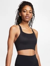 Nike Swoosh Luxe Sports Bra In Black