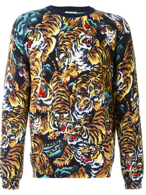 Kenzo Allover Flying Tiger Sweatshirt 