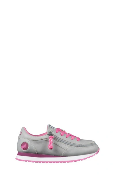 Billy Footwear Kids' Jogger Sneaker In Grey/ Fuschia