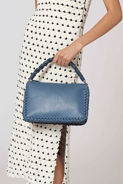 Altuzarra Braided Zip Leather Shoulder Bag In Blue Multi