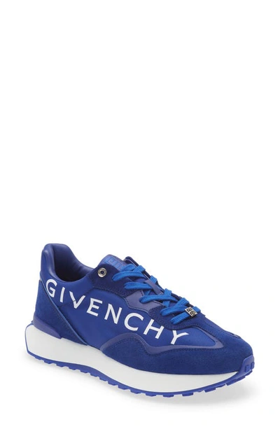 Givenchy Men's Giv Runner Light 4g-logo Textile Sneakers In Ocean Blue