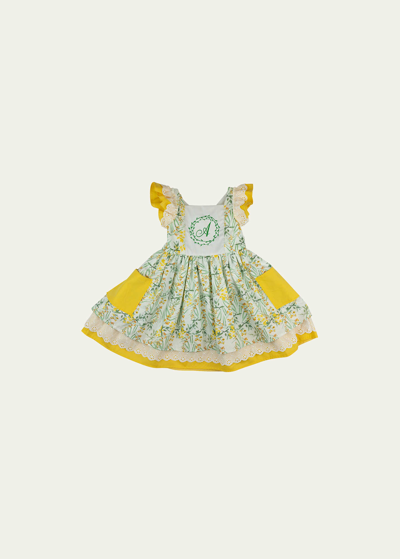 Haute Baby Kids' Girl's Ruffle Trim Personalized Dress In Multi
