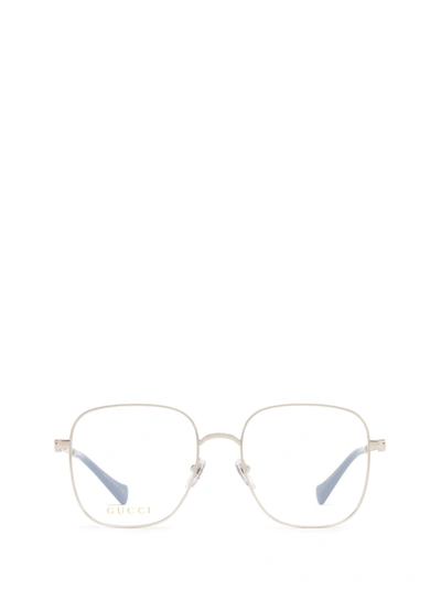 Gucci Gg1144o Silver Female Eyeglasses In 002 Silver Silver Transparent