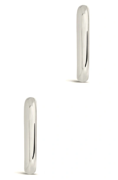 Sterling Forever Josie Oval Hoop Earrings In Silver