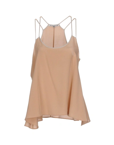 Falcon & Bloom Silk Top In Pale Pink