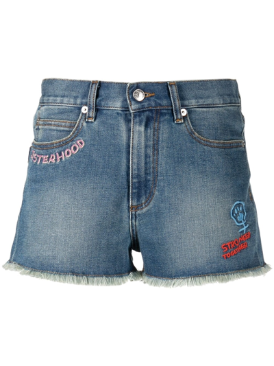 Zadig & Voltaire X Band Of Sisters Storm Cutoff Denim Shorts In Light Blue