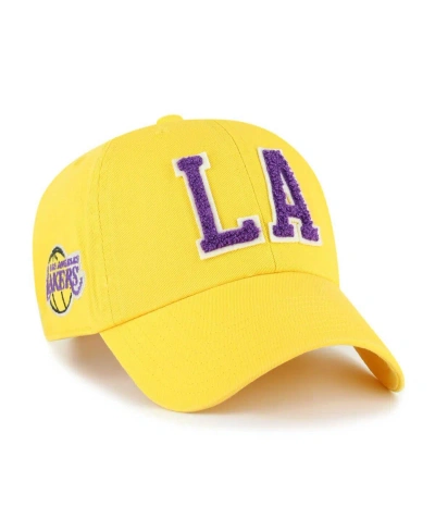47 Brand Men's ' Gold Los Angeles Lakers Hand Off Clean Up Adjustable Hat