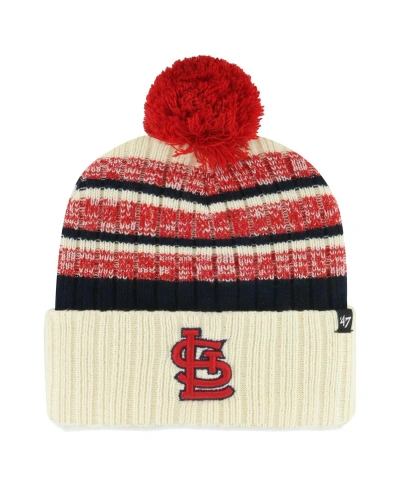 47 Brand Men's ' Natural St. Louis Cardinals Tavern Cuffed Knit Hat With Pom