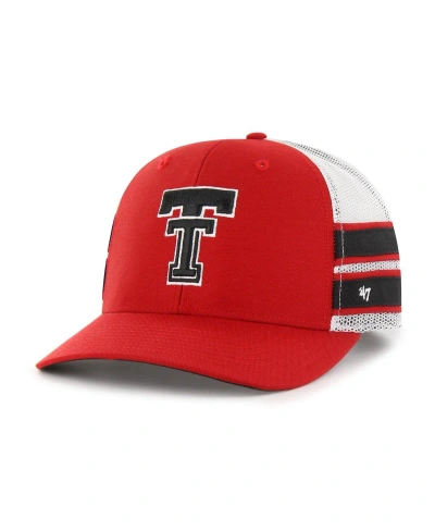 47 Brand Men's ' Red Distressed Texas Tech Red Raiders Straight Eight Adjustable Trucker Hat
