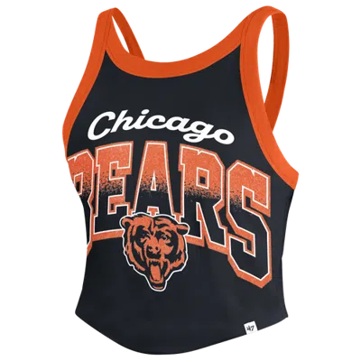 47 Brand Womens Chicago Bears Bears Shimmer Shadow Sporty Tank Top In Navy