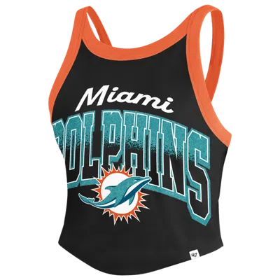 47 Brand Womens Miami Dolphins Dolphins Shimmer Shadow Sporty Tank Top In Black