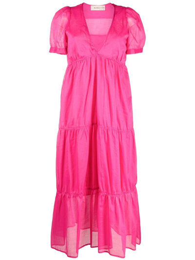 Blanca Vita Arum Cotton Midi Dress In Pink