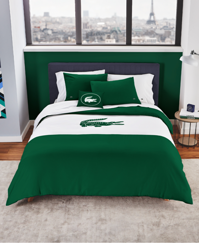 Lacoste Home Crew 3-piece Comforter Set, King Bedding In Green