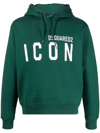 Dsquared2 Logo Cotton Hoodie In Green