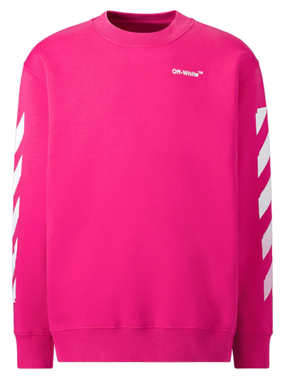 Off-white Kids' Fuchsia Sweatshirt For Girl With Logo