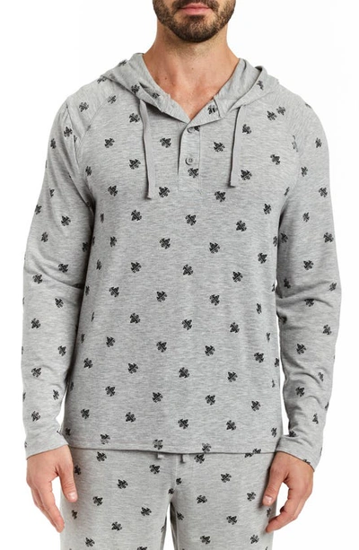 Rainforest Brushed Jersey Hoodie In Grey Heather Print