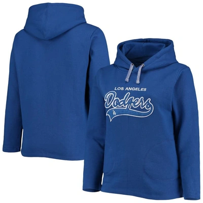 Soft As A Grape Royal Los Angeles Dodgers Plus Size Side Split Pullover Hoodie