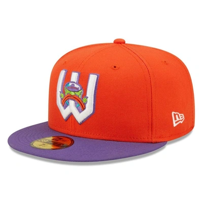 New Era Orange/purple Wichita Wind Surge Honey Butter Chicken Biscuit Theme Night 59fifty Fitted Hat