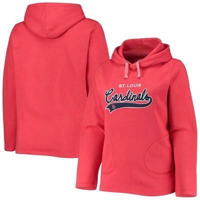 Soft As A Grape Red St. Louis Cardinals Plus Size Side Split Pullover Hoodie