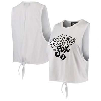 The Wild Collective White Chicago White Sox Open Back Twist-tie Tank Top
