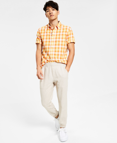 Sun + Stone Men's Charles Linen Jogger Pants, Created For Macy's In Sand Tan