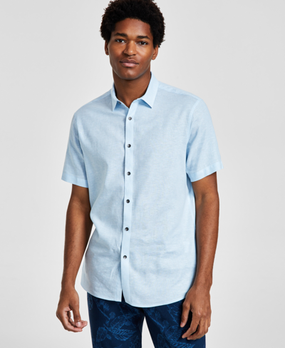 Inc International Concepts Men's Regular-fit Linen Shirt, Created For Macy's In Sand Linen